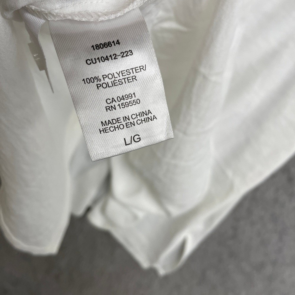 NEW Hilary Radley Women's L White Button Down Long Sleeve Shirt Top Polyester - Picture 8 of 11